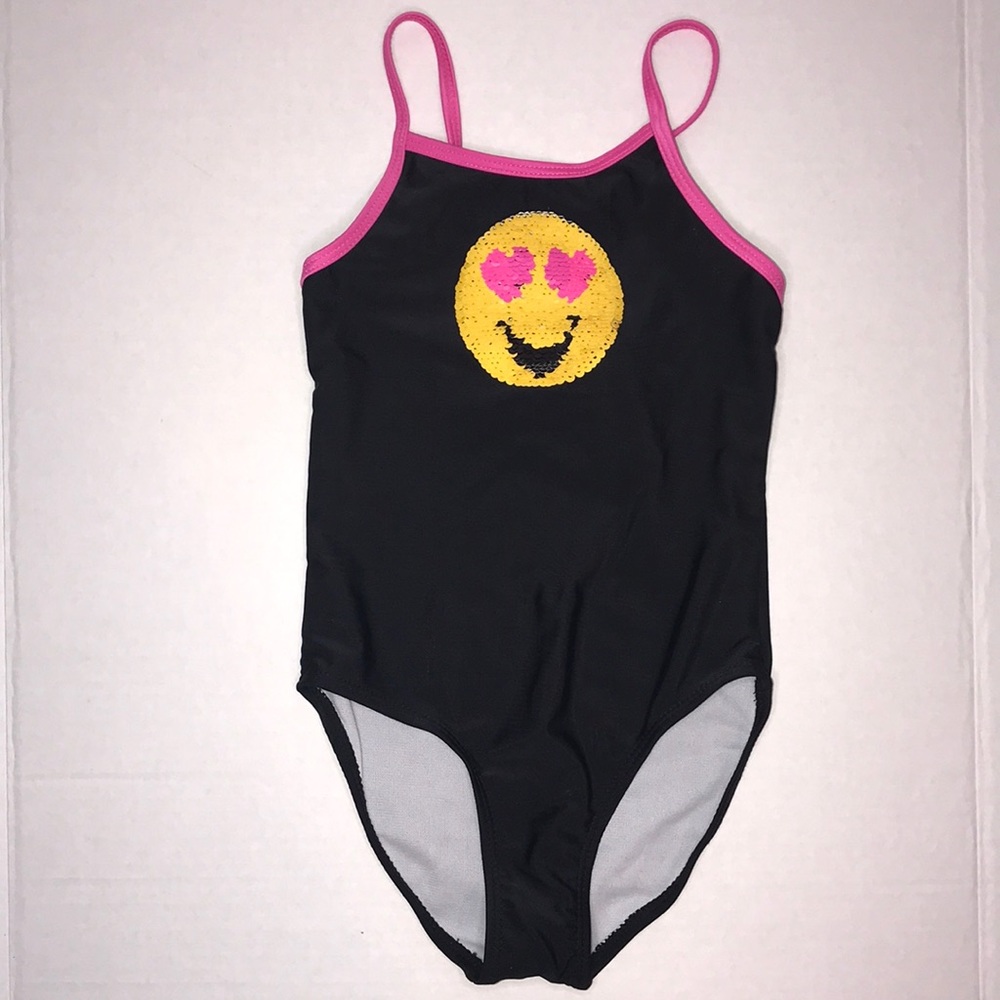Emojination black reverse sequins bathing suit